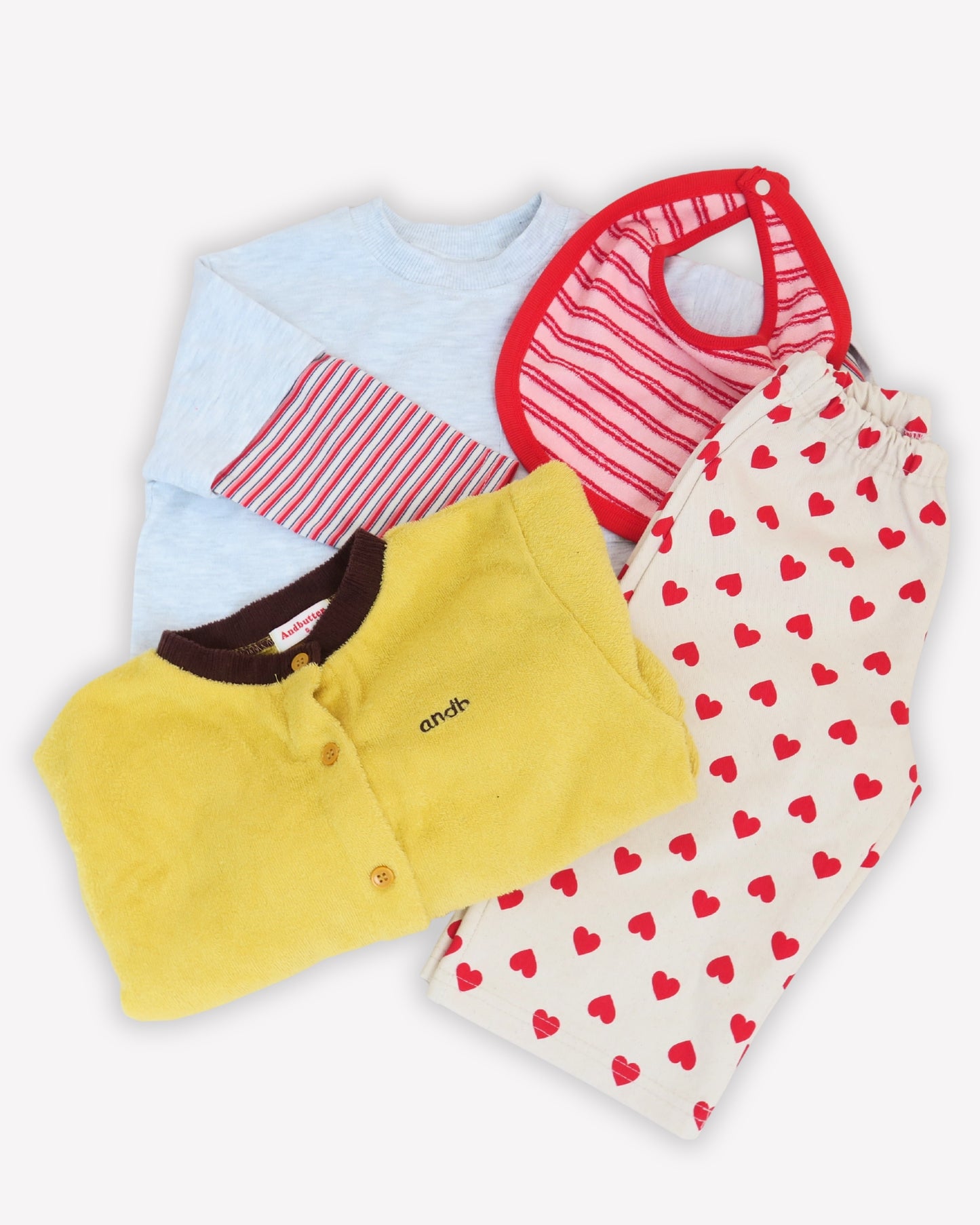 Heart Pants - White/Red
