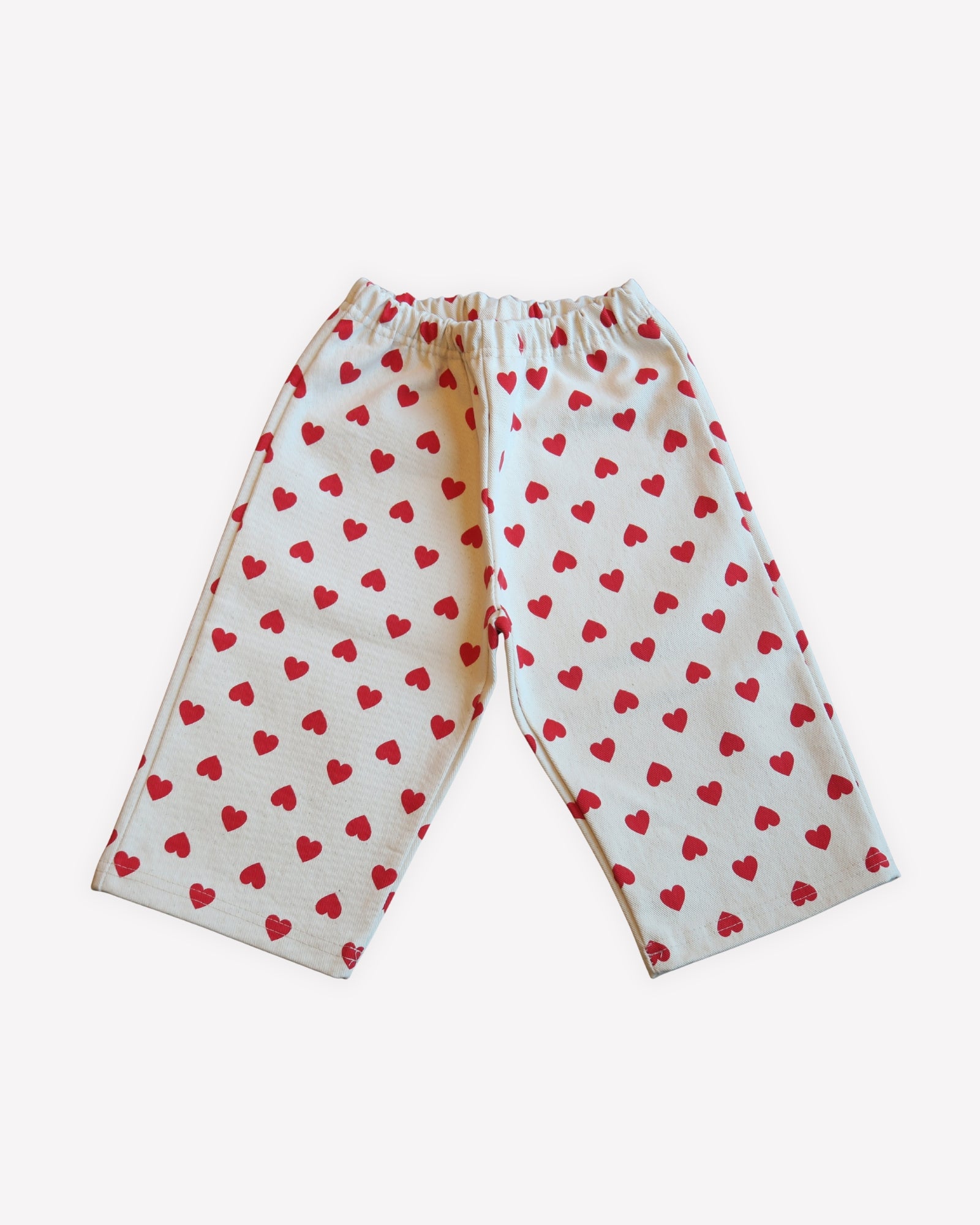 Pantalon à cœurs - Blanc/Rouge