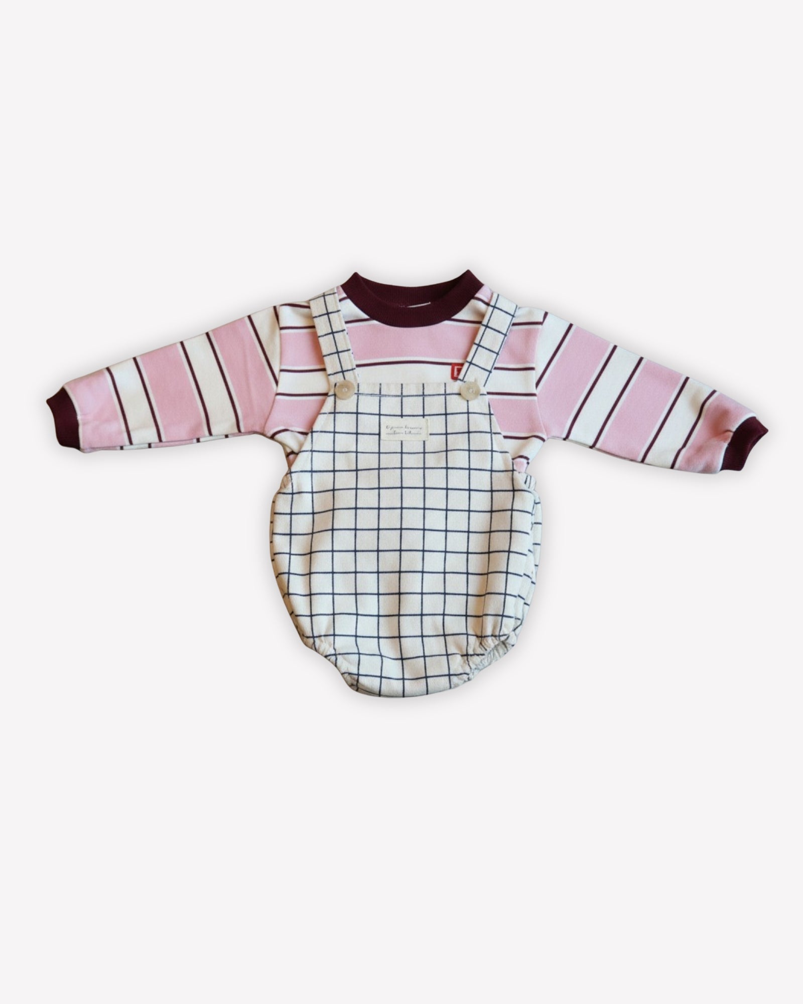 Combinaison à carreaux Bebe - Blanc/Marine