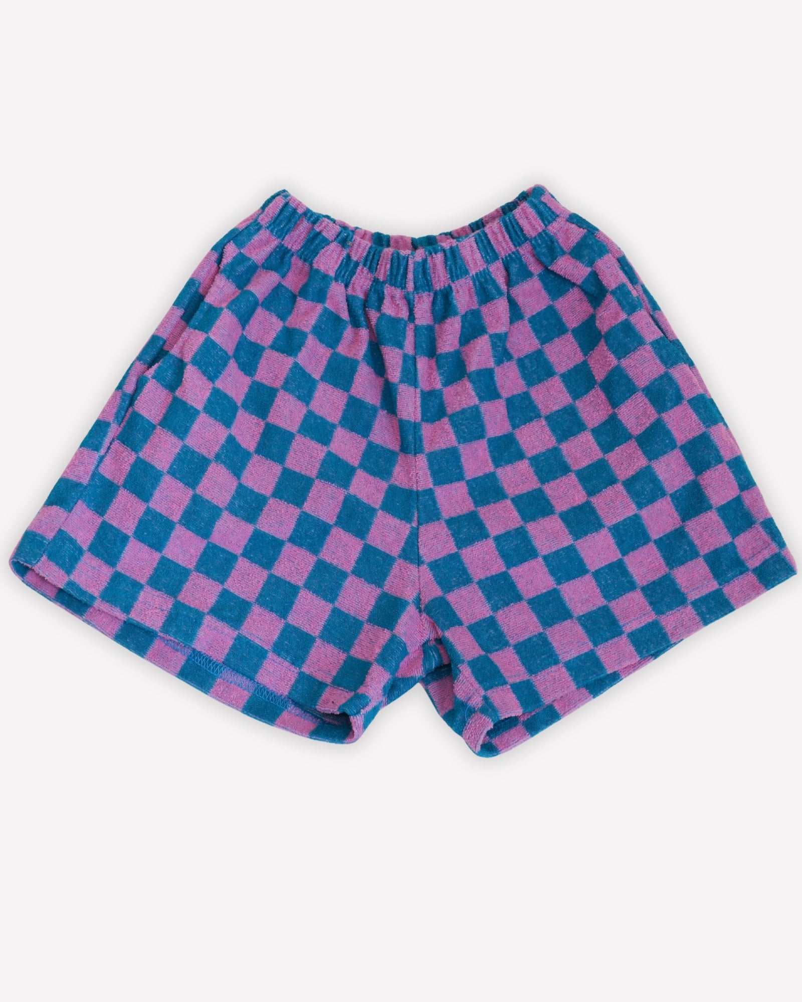 Short à carreaux - rose/bleu