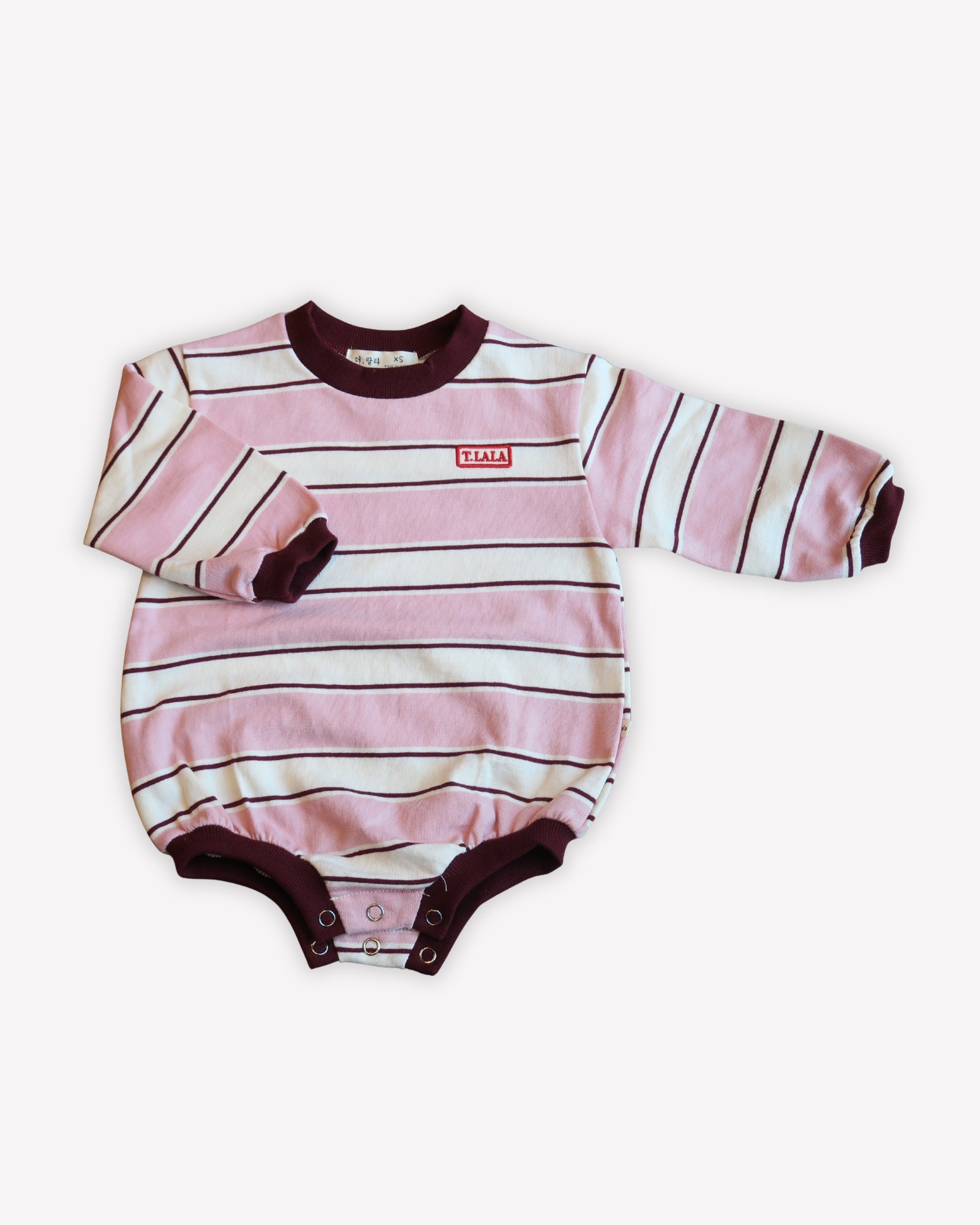 Combinaison rayée Bébé - Rose pâle