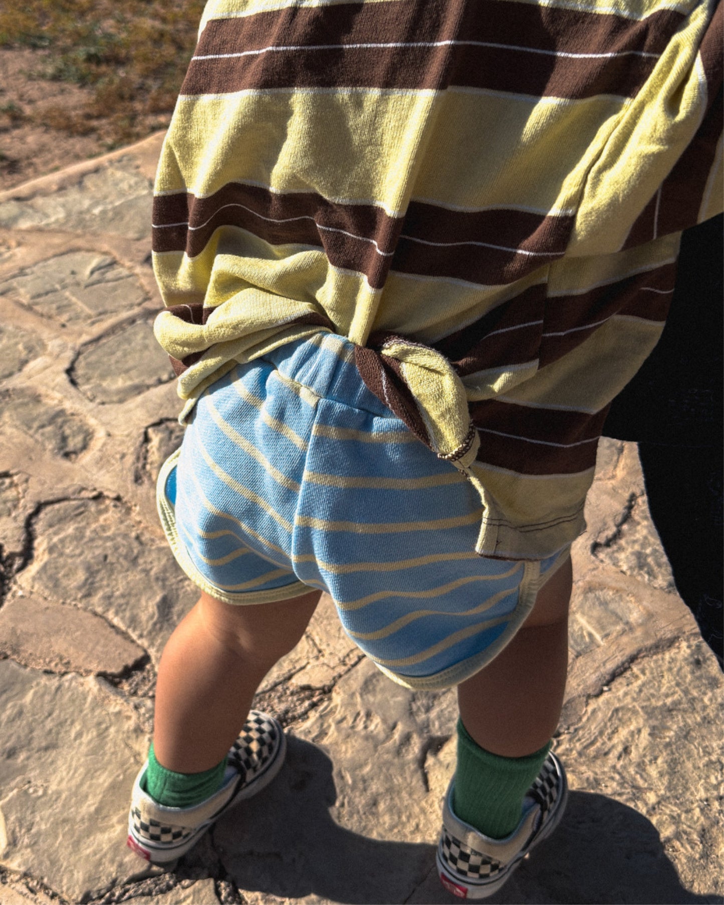 Striped Shorts - Blue/Yellow